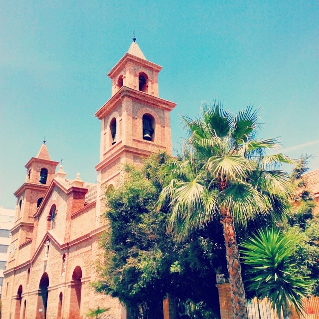A sunny day in #Spain! #church #cathedral #palmtree