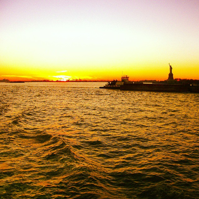 Sunset over Ellis Island, #NewYork, #NYC, #StatueofLiberty
