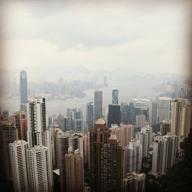View from Victoria Peak on a cloudy day