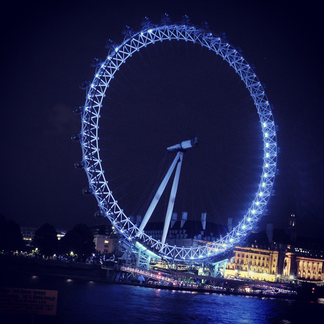 The London Eye at night #LondonEye #London #LondonPhotos