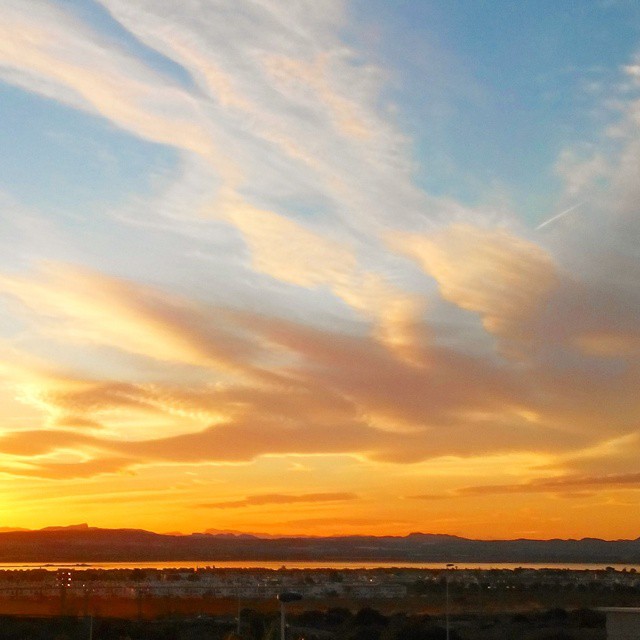 A stunning sunset over the Salina de Torrevieja. November, 24, 2014