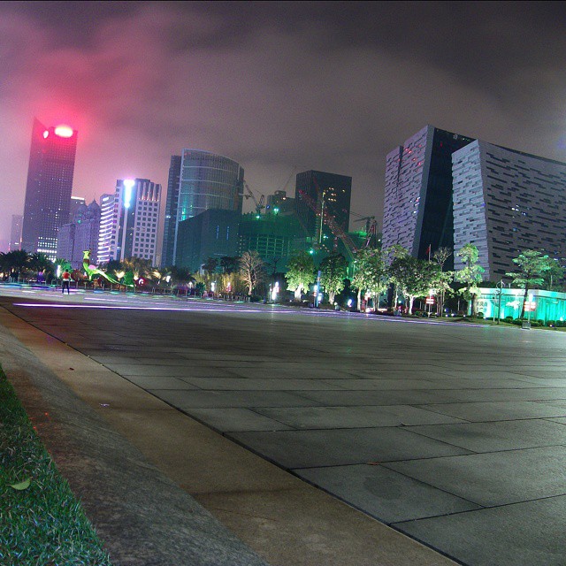 Tianhe District at Night, Guangzhou, China