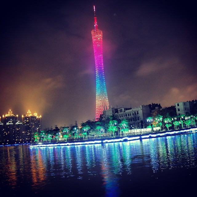 Canton Tower (Guangzhou Tower), at Night