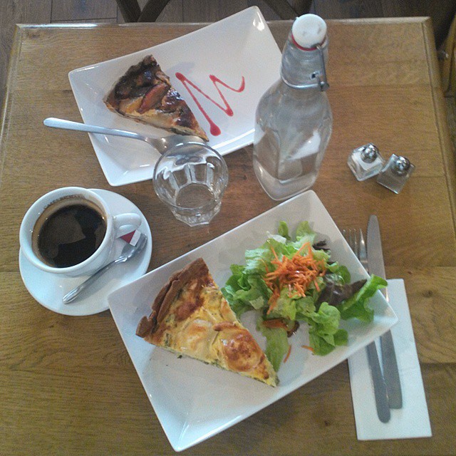 Barista and Baker: quiches, coffee, salad and water