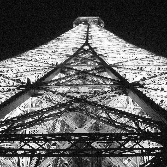 The Eiffel Tower, black and white