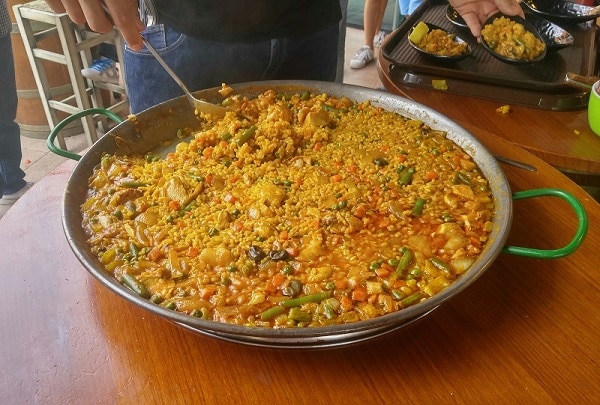 Paella in a large pan. My Tapas, Zenia Boulevard