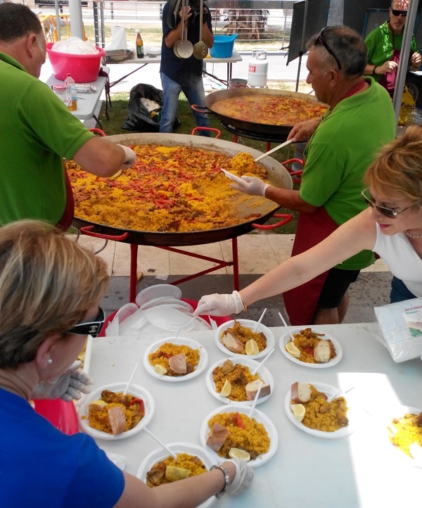 Paella made and sold during a local festival in Torrevieja