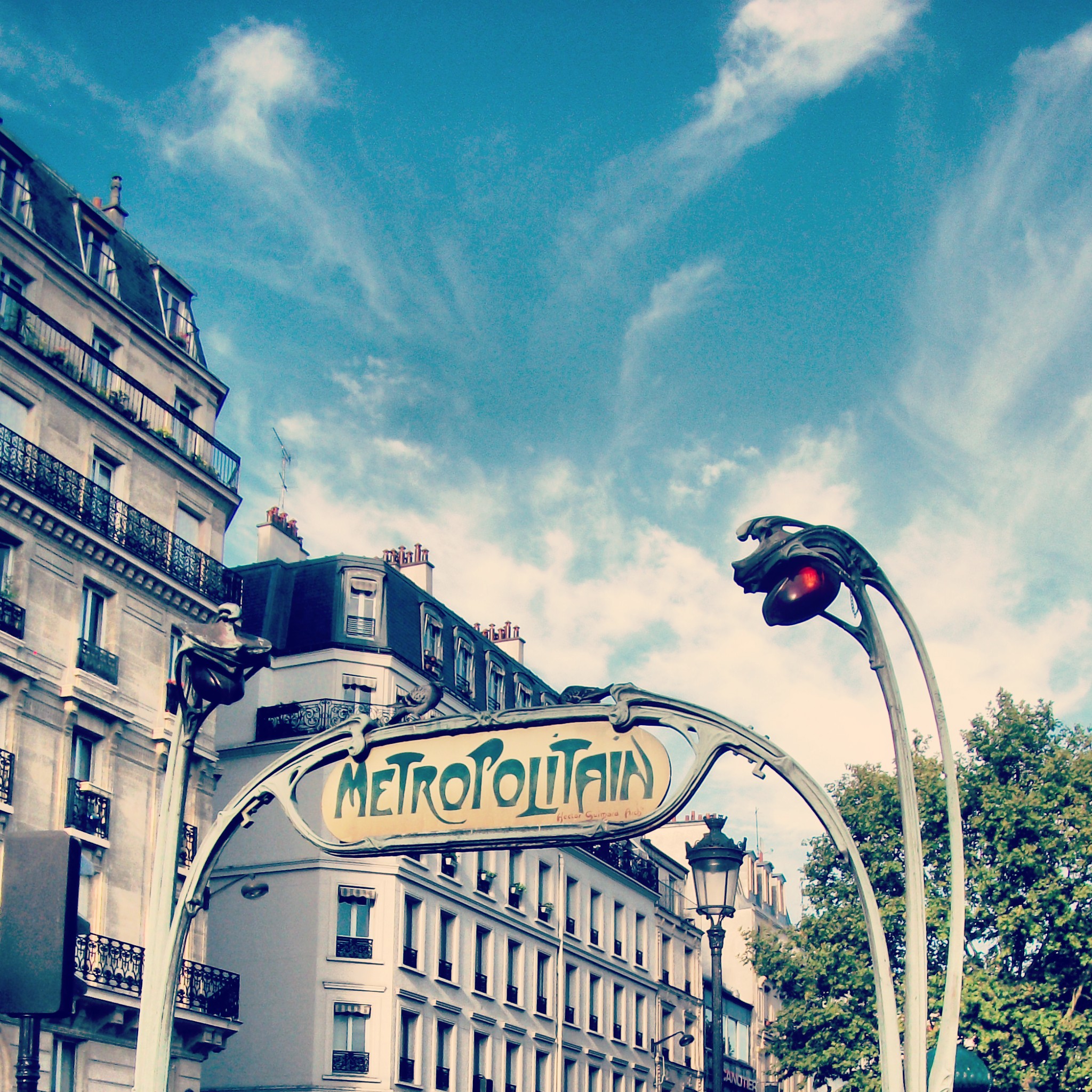 Art Nouveau Entrance to Anvers Metro Station, Paris, France