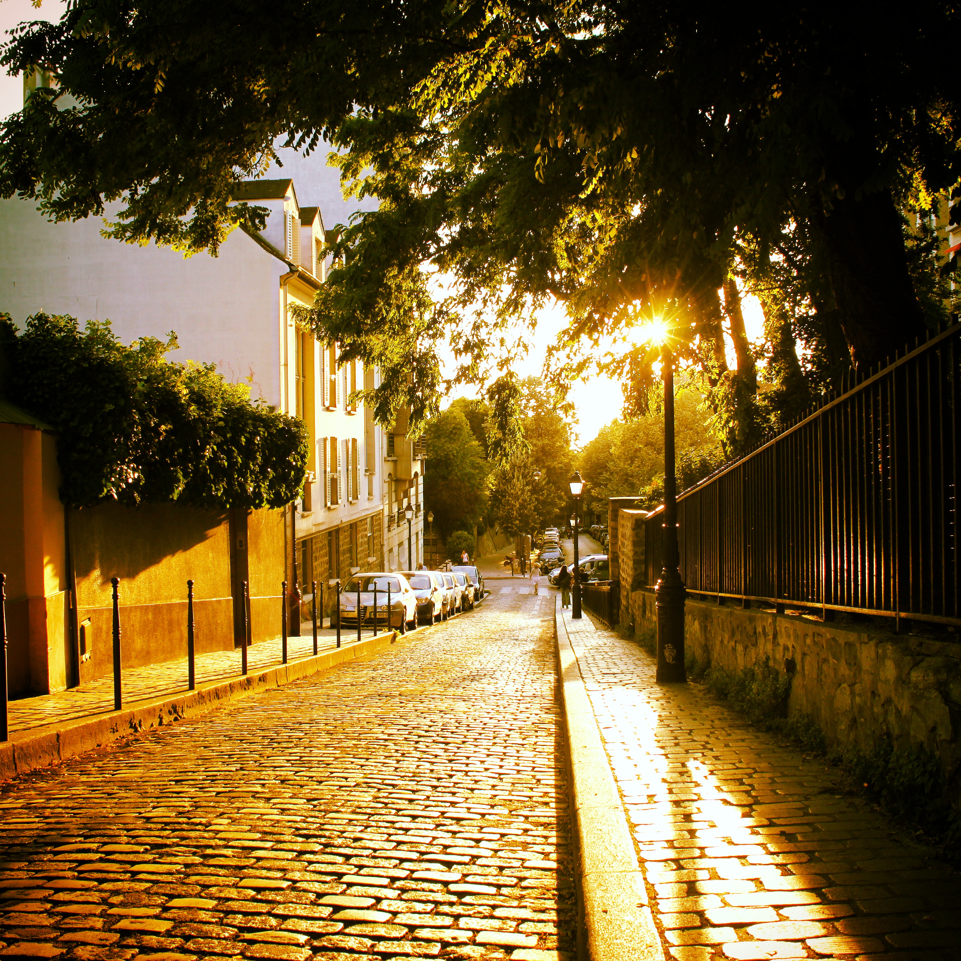 Sunset in Montmartre on a summer day. Paris, France