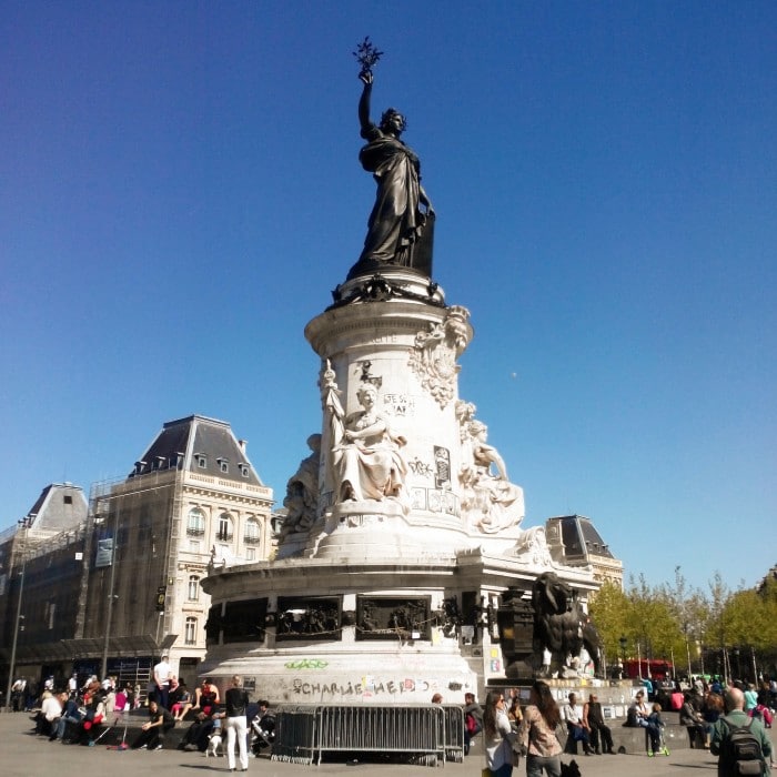 The monument at Place de la République, Paris, France