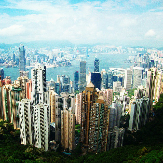 View from Victoria Peak, Hong Kong, on a sunny day